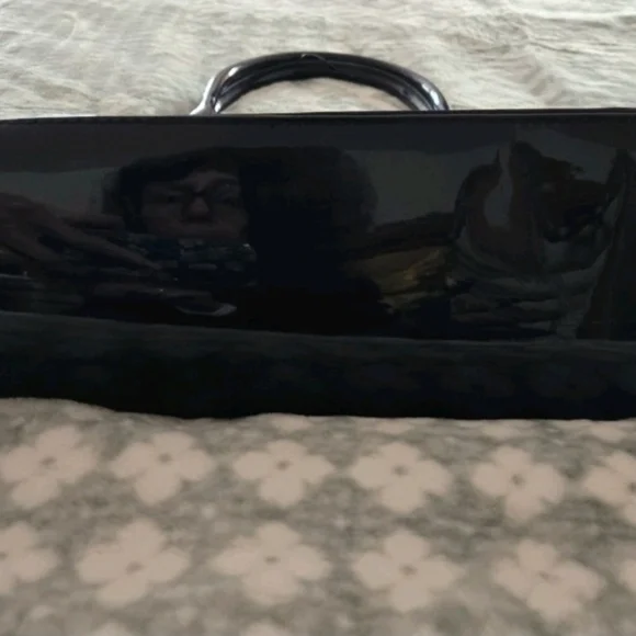 Tory Burch Ella Navy Blue Nylon Shine Tote Bag - Picture 5 of 5